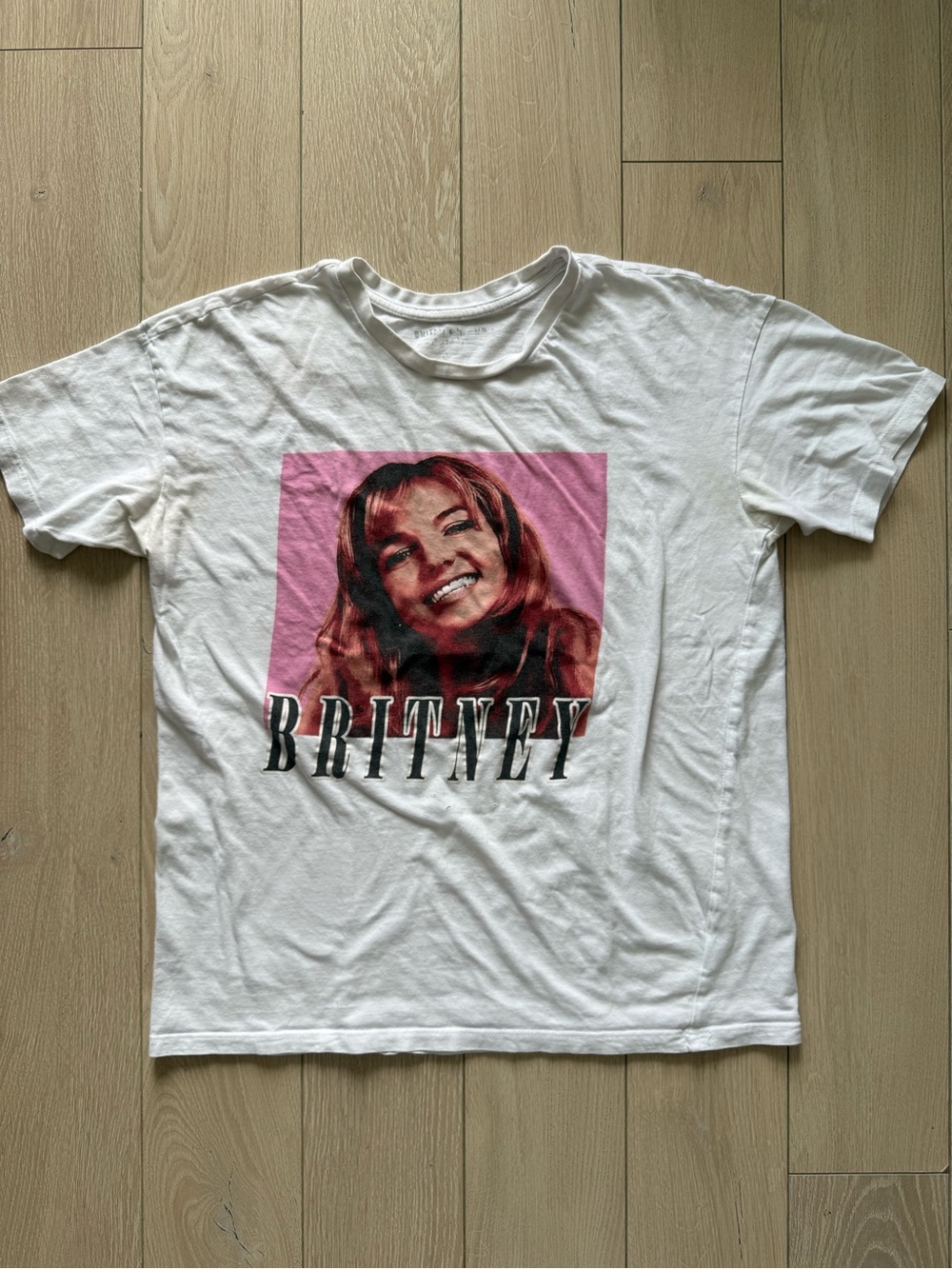 Britney Spears Graphic T Shirt in White Womenโs Y2K